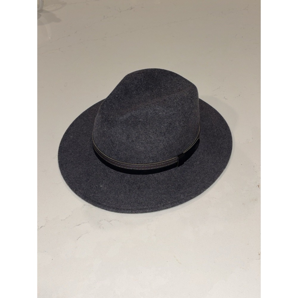 Stefeno Crushable Wool Fedora Hat 6 7/8 S 55 Gray Water Repellent Made in Italy